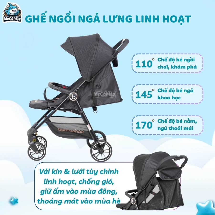 Xe đẩy Baobaohao gấp gọn A5