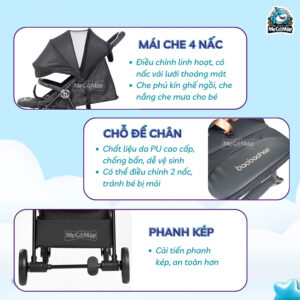 Xe đẩy Baobaohao gấp gọn A5