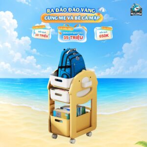 Kệ để đồ 3 tầng hình vịt cho bé HC27
