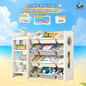 Kệ để đồ 4 tầng Pakey có hộc cao cấp – size L