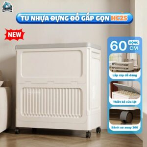 Thùng đựng đồ gấp gọn HC25 có bánh xe xoay 360 độ