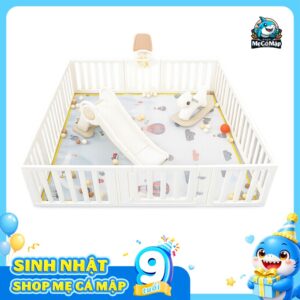 Combo quây nhựa Pakey Babyhome NC02 + Ngựa bập bênh + Cầu trượt