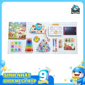 Combo bảng bận rộn BBR02 và đồ chơi Montessori cho bé