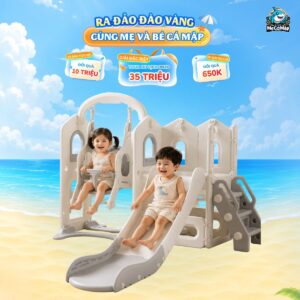 Cầu trượt xích đu Pakey Lovely Bear SS02
