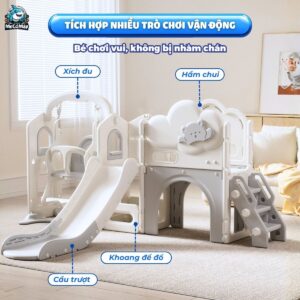 Cầu trượt xích đu liên hoàn Pakey Lovely Bear LH04