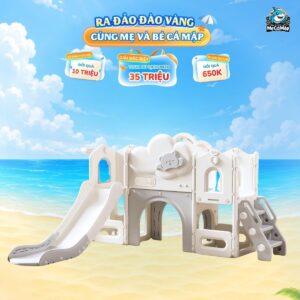 Cầu trượt xích đu liên hoàn Pakey Lovely Bear LH04