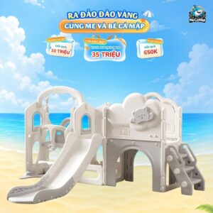 Cầu trượt xích đu liên hoàn Pakey Lovely Bear LH04