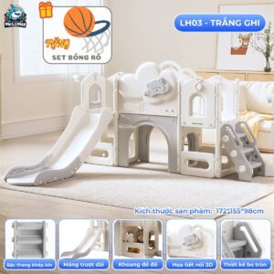 Cầu trượt xích đu liên hoàn Pakey Lovely Bear LH04