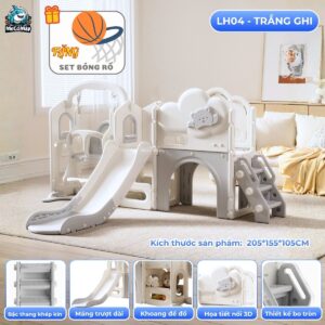 Cầu trượt xích đu liên hoàn Pakey Lovely Bear LH04