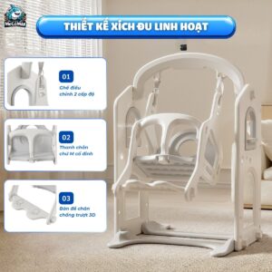 Cầu trượt xích đu liên hoàn Pakey Lovely Bear LH04