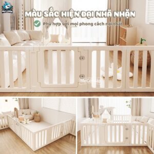 Combo quây nhựa Pakey Babyhome NC02 + Ngựa bập bênh RH01 + Cầu trượt phi hành gia + Lều