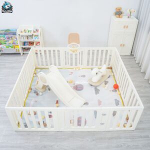 Combo quây nhựa Pakey Babyhome NC02 + Ngựa bập bênh RH01 + Cầu trượt phi hành gia + Lều