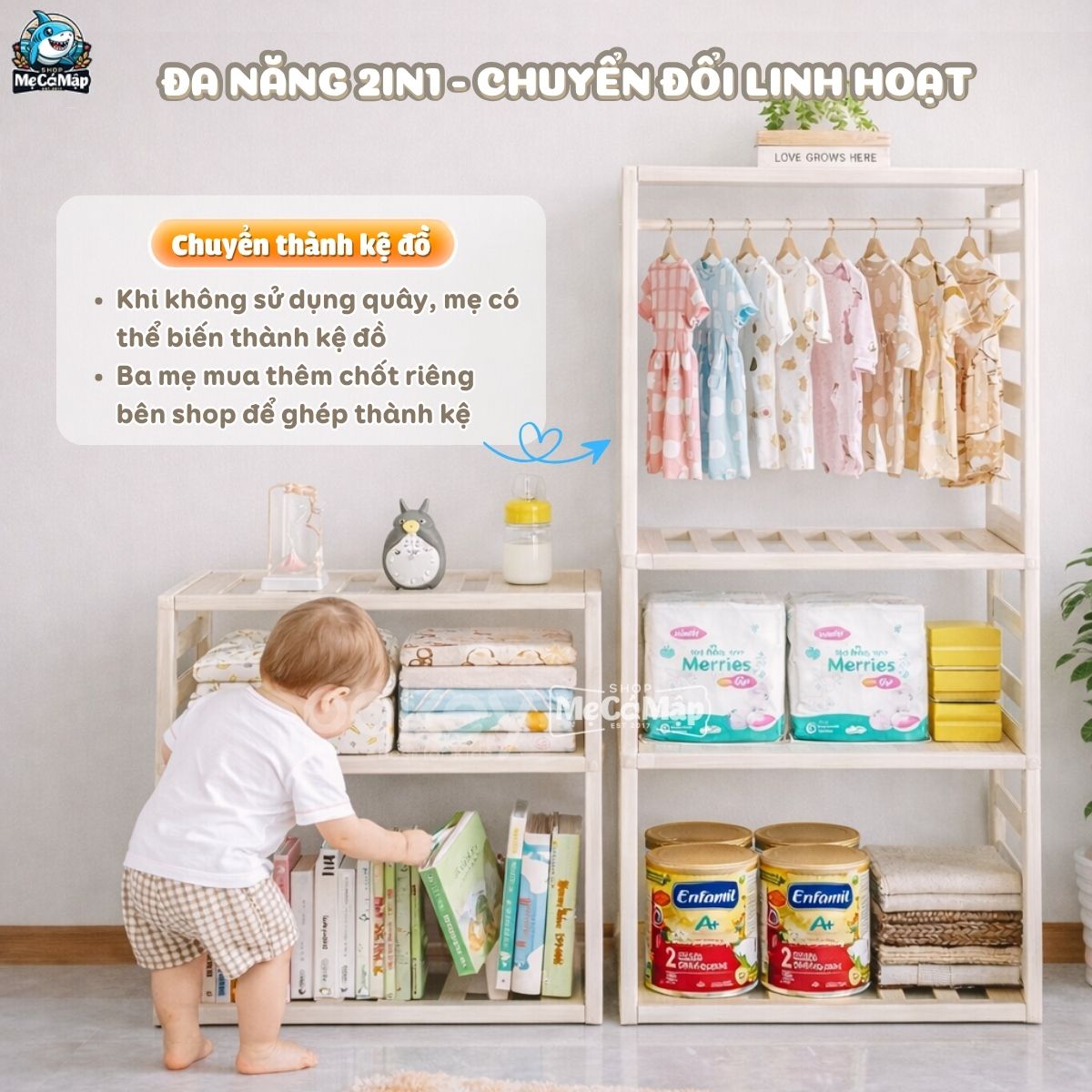 Combo quây nhựa Pakey Babyhome NC02 + Ngựa bập bênh RH01 + Cầu trượt phi hành gia + Lều