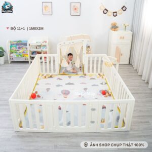 Combo quây nhựa Pakey Babyhome NC02 + Ngựa bập bênh RH01 + Cầu trượt phi hành gia + Lều