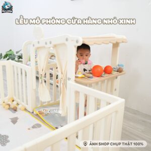 Combo quây nhựa Pakey Babyhome NC02 + Ngựa bập bênh RH01 + Cầu trượt phi hành gia + Lều