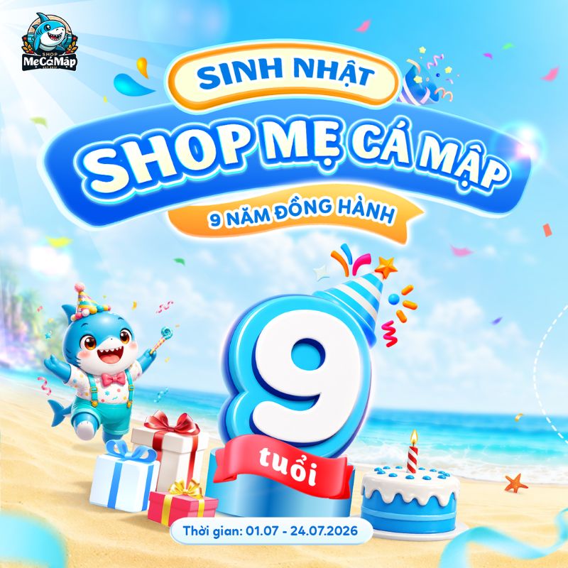 Chúc mừng sinh nhật Shop Mẹ Cá Mập tròn 9 tuổi