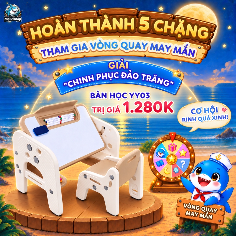 [Rộn ràng Trung Thu 2026] Bé tô màu - Chinh phục Đảo Trăng cùng Shop Mẹ Cá Mập