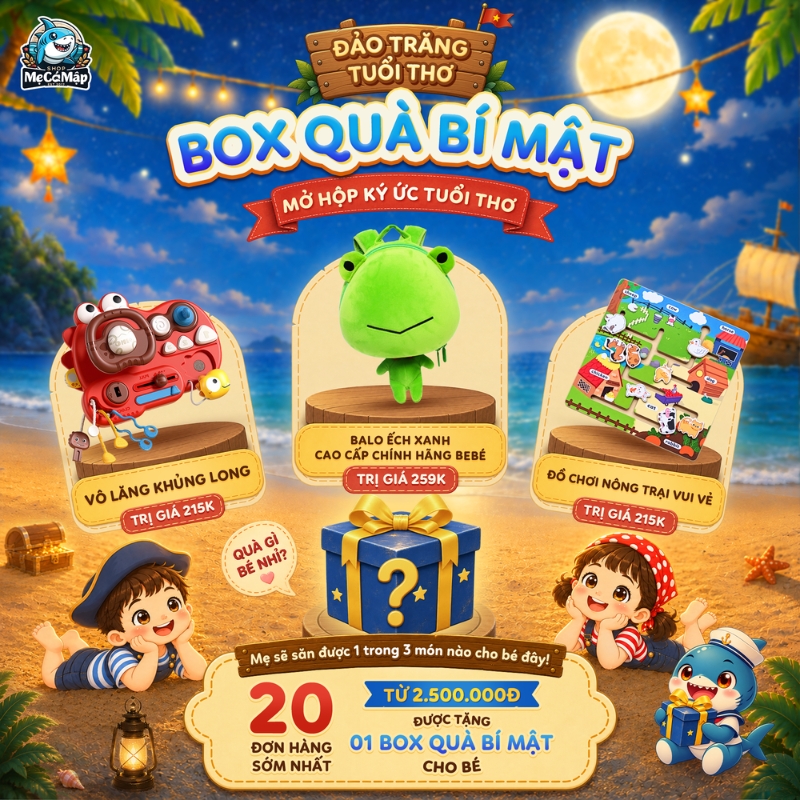 Phá đảo mùa trăng - Rinh ngay “Box quà bí mật” siêu xịn sò cho bé