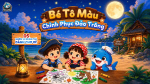 [Rộn ràng Trung Thu 2026] Bé tô màu - Chinh phục Đảo Trăng cùng Shop Mẹ Cá Mập